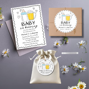 Baby brinner Flaska Beer Glass Baby Shower Runt Klistermärke