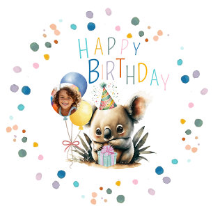 Koala Birthday Presentetikett