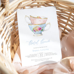 Elegant Flower Tea Möhippa Brunch Tack Kort