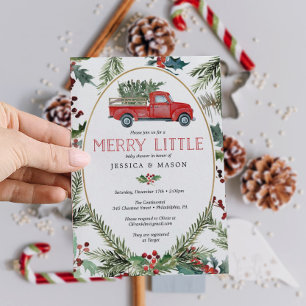 Merry Virtuell Baby Shower Inbjudan Card Red Lastb