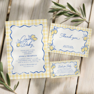 Amalfi Citron Blå & Gul  Tack Kort