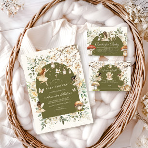 Älvor Wildblommor Flower Meadow Baby Shower Inbjudningar