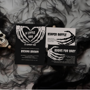 Gothic Halloween Baby Shower Guest Bok-tecken Poster