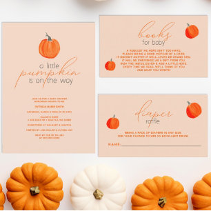 Little Pumpkin Gender Neutral Fall Baby Shower Underlägg Papper Kvadrat