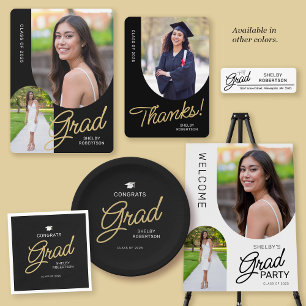 Modern Arch 2 Photo Grad Party Lila Inbjudningar