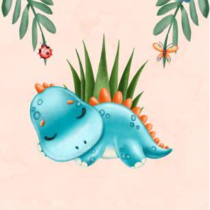 Cute Dinosaur och Friends Boy Shower Inbjudningar