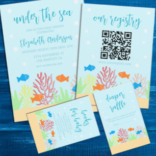Sea Life Baby Shower Inbjudningar