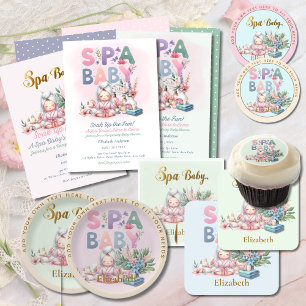 Spa Baby Shower - Pamper Day Pastel Shades Inbjudningar