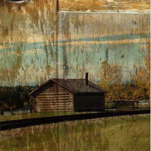 westerna land-kabinen 50:e bröllop-årsdagen inbjudningar