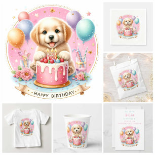 Cute Pastel Puppy Labrador - födelsedagen T Shirt