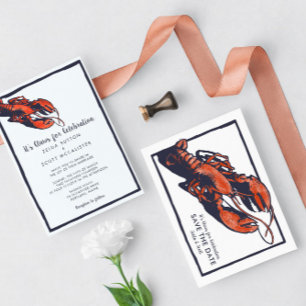 Rustic Lobster Wedding bjudande Inbjudningar