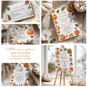 Whimissiskt fall Pumpkin Little Pumpkin Baby Showe Tack Kort