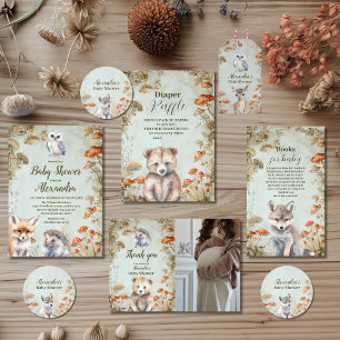 Boho Woodland Baby Shower Presentetikett