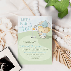 Golf Baby Shower Cute Boy Par-Tee Coed Party Inbjudningar