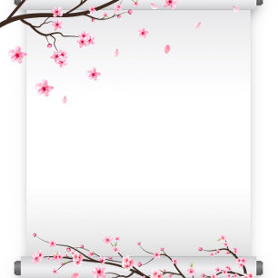 Japansk Rulla Cherry Blommar Träd Möhippa Inbjudningar