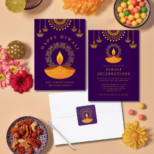 Indiska Diwali-festivalen i Ljus Firande Inbjudningar