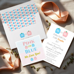 Pumpkin Fall Gender Reveal Inbjudningar