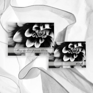 Black and White Dahlia Flower Bröllop Inbjudningar