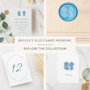 ReEmergency Blue Classic Cameo Bröllop Bordsnummer