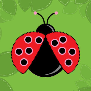 Ladybug 1:a födelsedagsinbjudan till bild inbjudningar