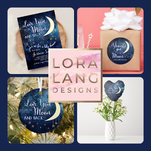 Kärlek till etiketterna Måne och Baksida av Vatten Vattenflaskor Etikett