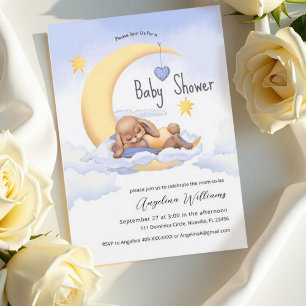 Platt Tack Baby Shower Card med bunny. Kort