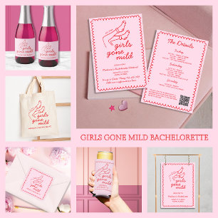 Chic Girls Borta Mild Handskriftlig Bachelorette Fyrkantigt Klistermärke