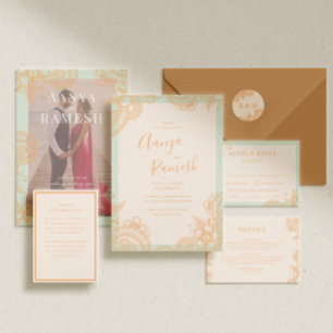 Inbjudan till Mehndi-bröllop