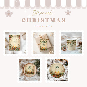 Rustic Candle Pinecone-jul Julkort