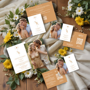 Exakt Chic Minimalistisk Golden Bröllop Initialer Presentetikett