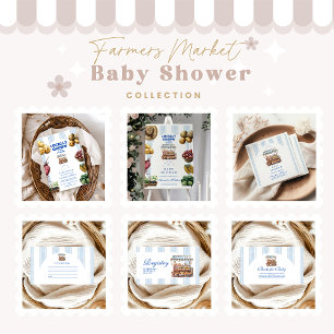 Arch Blue Farmers Market Baby Shower Inbjudningar