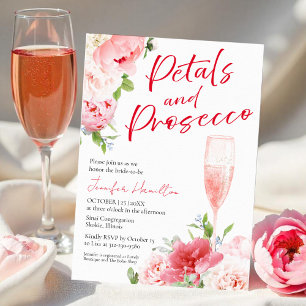 Petals och Prosecco   Vattenfärgad Möhippa Inbjudningar