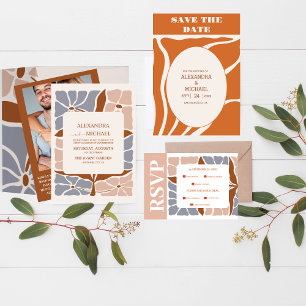 QR Code Boho Chic Retro Blommigt Bröllop