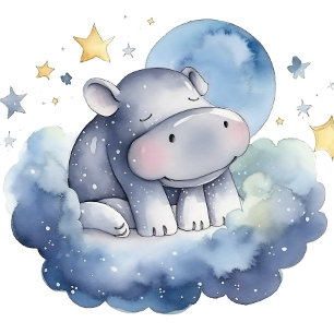 Cute Baby Hippo Baby Shower Knapp