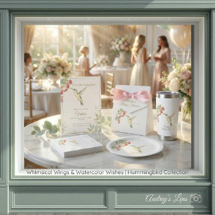 Whimsical Wings & Watercolor Wishes   Kolibri  Inbjudningar