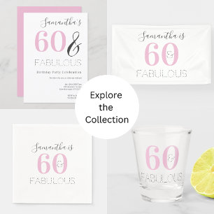 60:e födelsedag Modern Rosa Party-inbjudan Inbjudningar