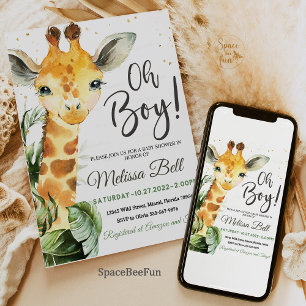 Safari Giraffe Baby Shower Vattenflaskor Etikett