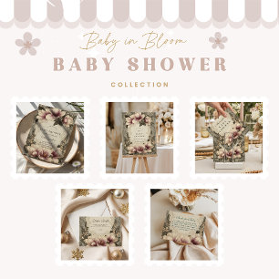 Vintage Magnolia Bebis Shower Inbjudningar