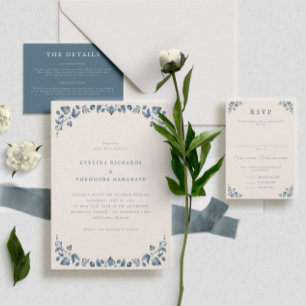 Victoria Formal Porträtt Bröllop OSA Card Inbjudningar