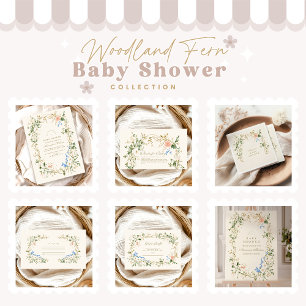 Elegant Woodland Fern Baby Shower Pappersservett