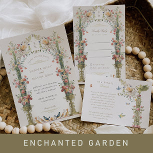 Förändrad Vintage Garden Islamic Bröllop Inbjudningar