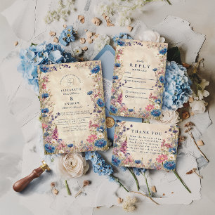 Romantisk vår-vildblommabridal OSA kort
