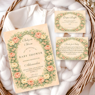 Blush Sage Rose Trädgårdsbarnvigning Pappersservett