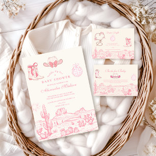 Disco Cowgirl Baby Shower Pappersservett