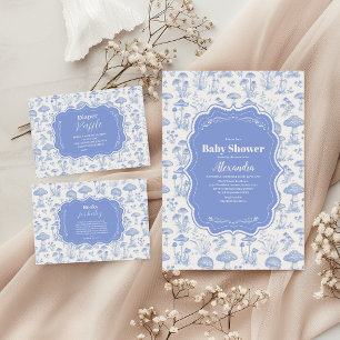 Toile De Jouy Mushroom Woodland Diapper Raffle Tilläggskort