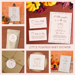 Pumpkin Fall Autumn Hand plockade Doodle Baby Show Runt Klistermärke
