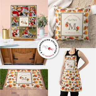 Monogram för familjen Fall/Höst löv Thanksgiving Slips