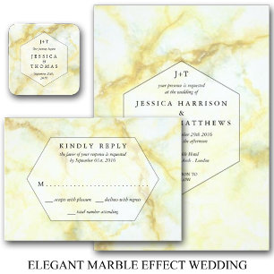 Samling av marble Effect Bröllop Inbjudningar