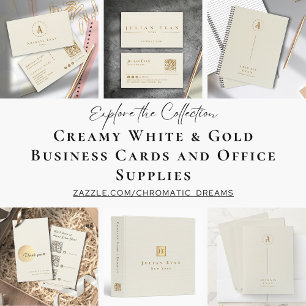 Elegant Creamy White Glitter Guld sofistikerad Visitkort
