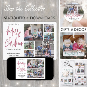 Text 6 Foto Vi önskar dig en röd God jul Julkort